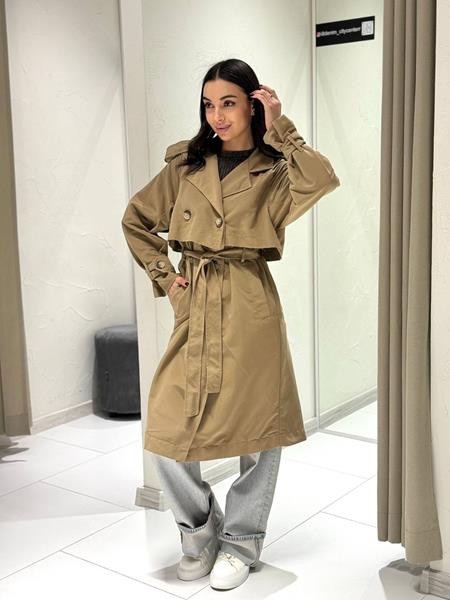 Пальто Three Black Women TB122 d.beige