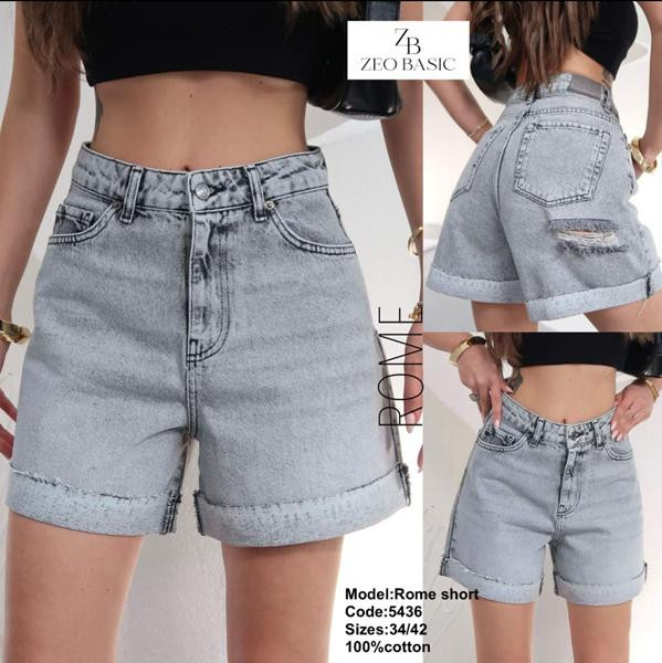 Юбка-шорты Jeans Style 5436 l.grey