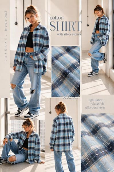 Рубашки Karolina KR852 l.blue