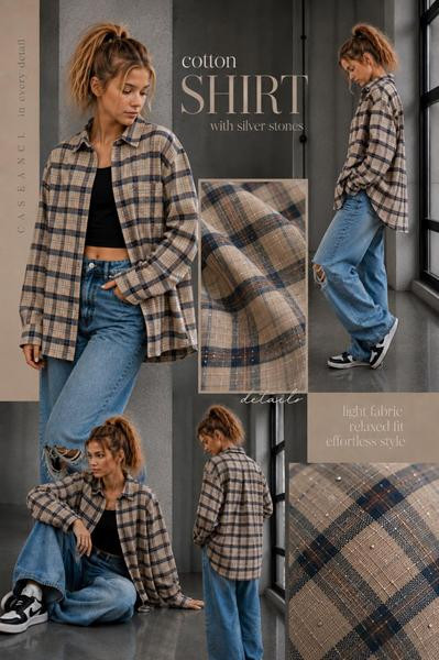 Рубашки Karolina KR854 beige