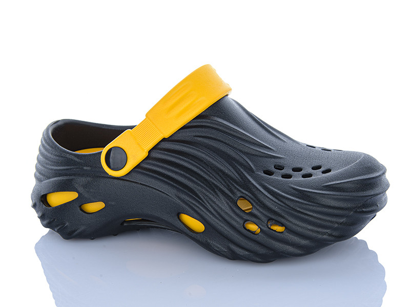 Кроксы Violeta B101 black-yellow