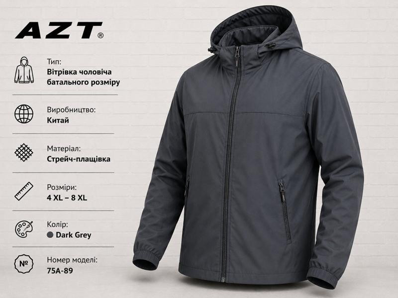 Ветровки AZT AZ1085-75A-89 d.grey