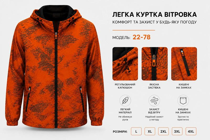 Ветровки AZT AZ1115-22-78 orange