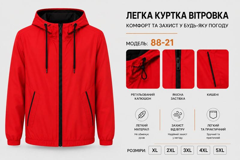 Ветровки AZT AZ1116-88-21 red