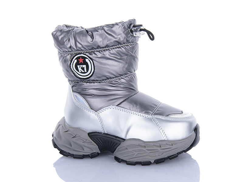 Дутики Леопард B11 silver
