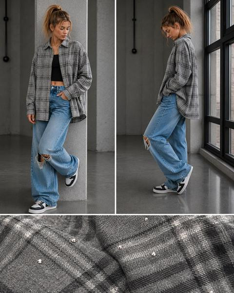 Рубашки Karolina KR911 grey