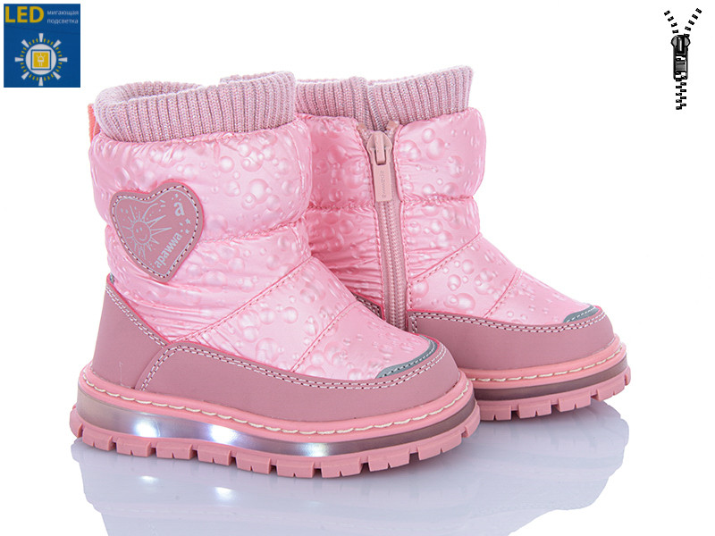 Дутики Apawwa D6915P-1 pink LED