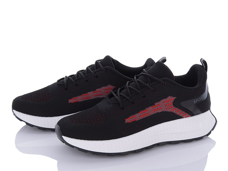 Кроссовки Violeta 143-28 black-red