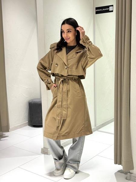 Пальто Three Black Women TB122 d.beige