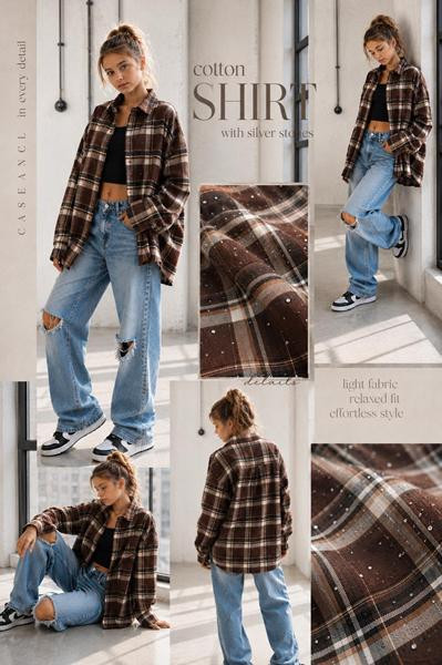 Рубашки Karolina KR853 brown