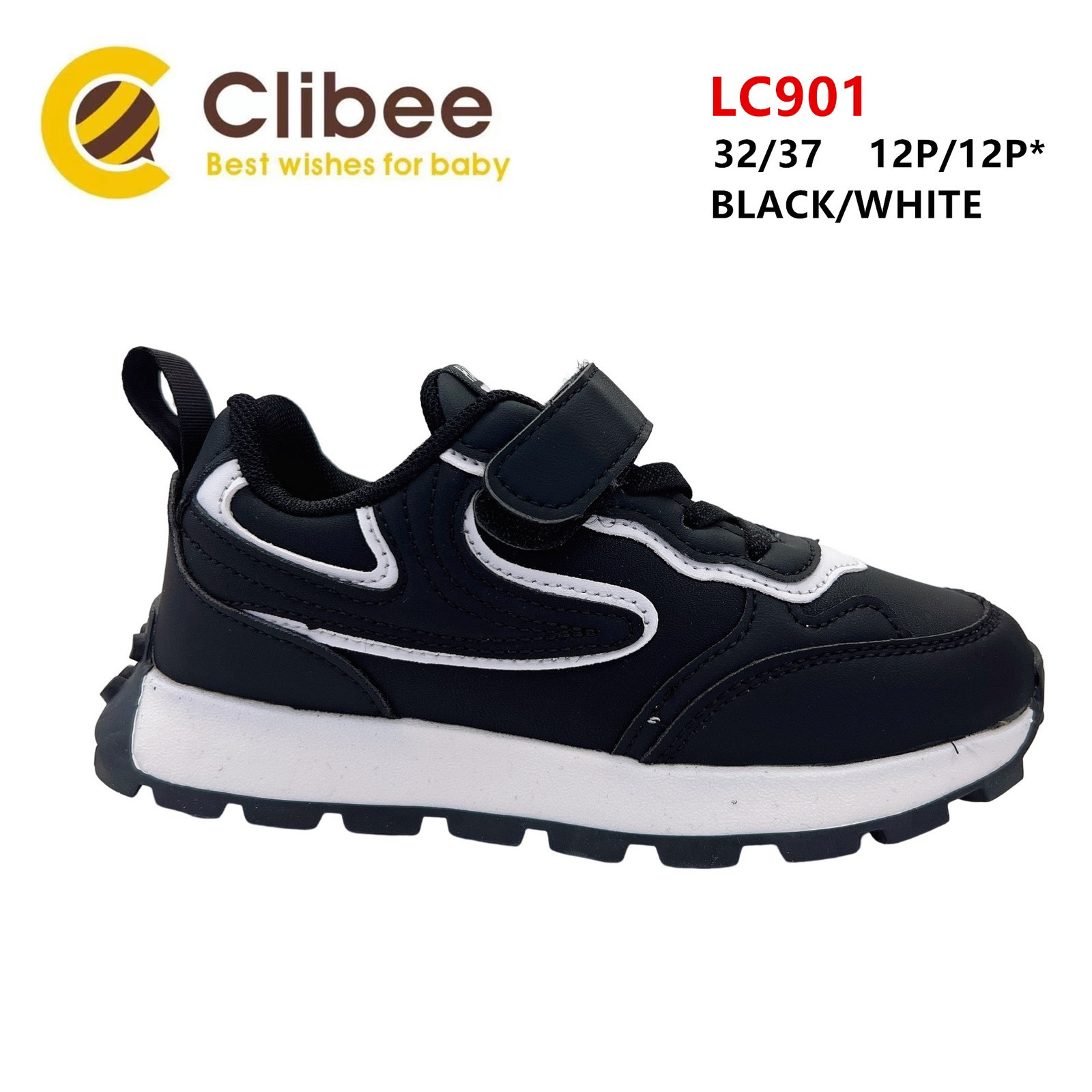 Кроссовки Clibee Ap-LC901 black-white