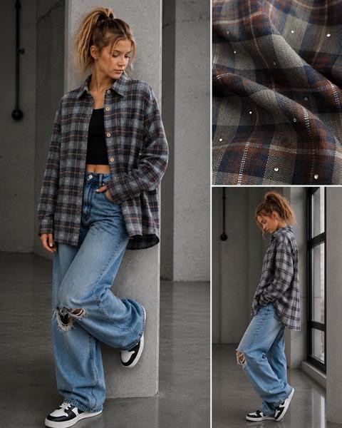 Рубашки Karolina KR909 grey